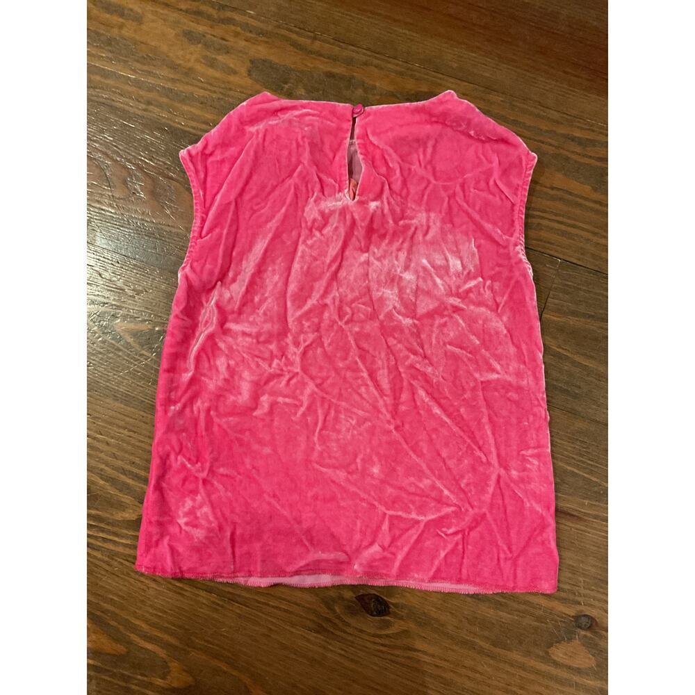 Crewcuts Hot Pink Crushed Velvet Silk & Viscose Sleeveless Blouse, 6 - Picture 4 of 5